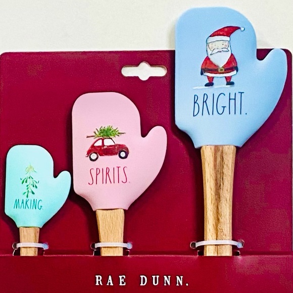 Rae Dunn Holiday Making Spirits Bright Spatula Set NEW 🎅🏻 - Picture 2 of 5